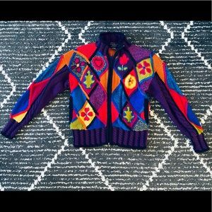Funky vintage zip sweater